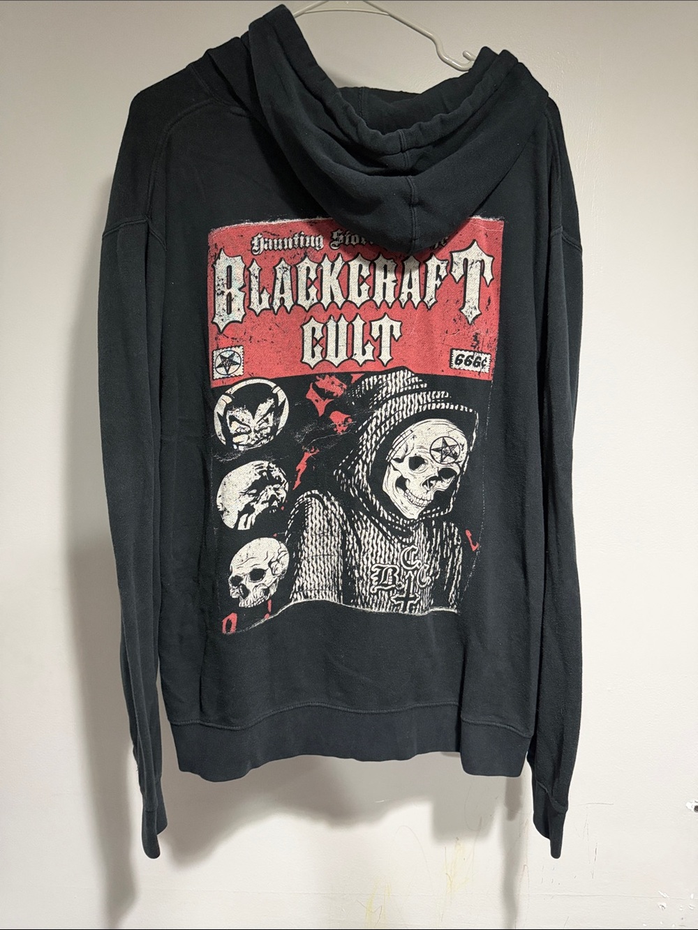 Blackcraft Cult Men's Black Graphic Zip-Up Hoodie